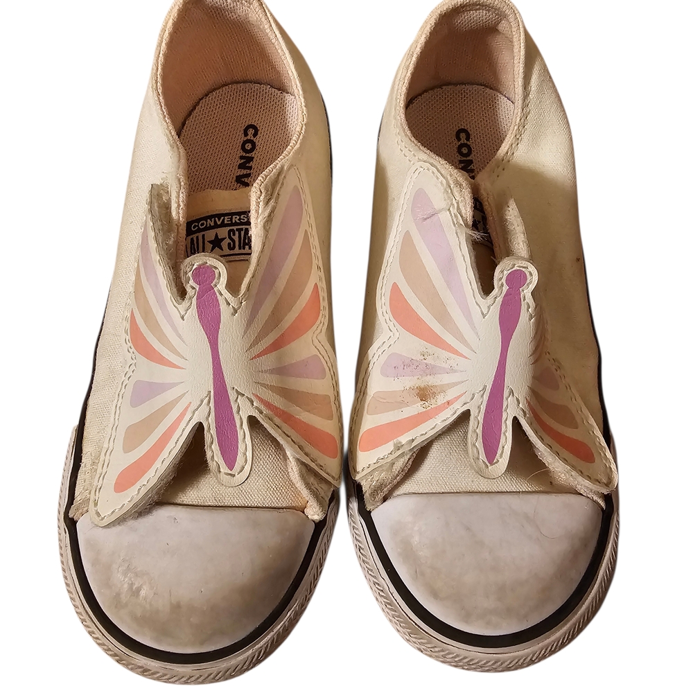 Converse Kids Butterfly Sneakers - Cream and Pink